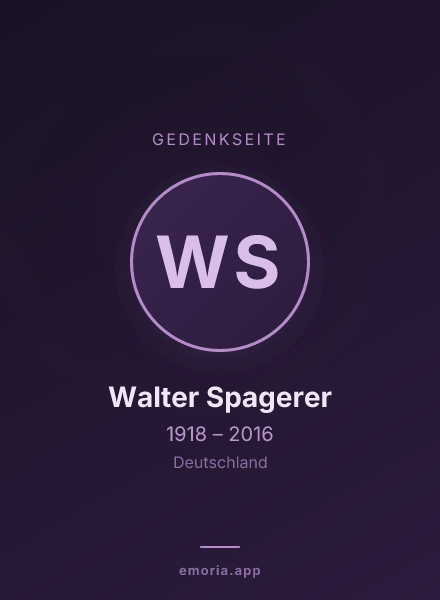 Gedenkportrait von Walter Spagerer