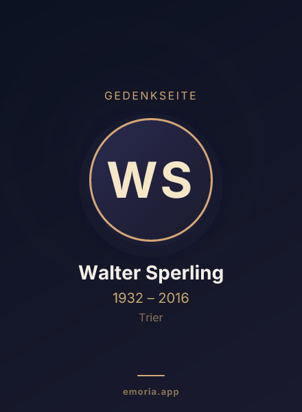 Gedenkportrait von Walter Sperling