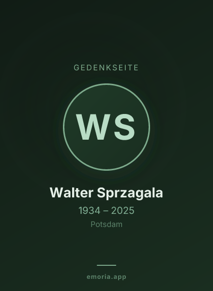 Gedenkportrait von Walter Sprzagala