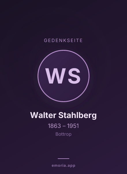 Gedenkportrait von Walter Stahlberg