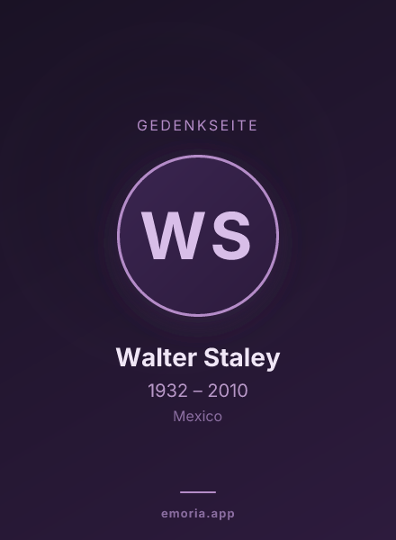 Gedenkportrait von Walter Staley