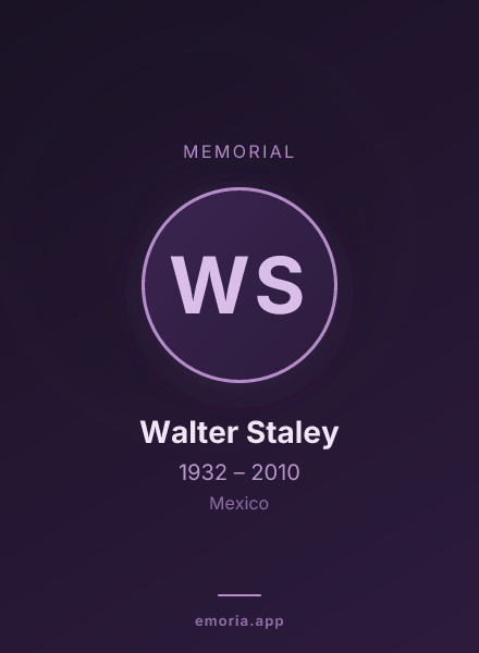 Memorial portrait of Walter Staley