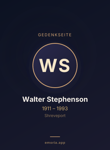Gedenkportrait von Walter Stephenson