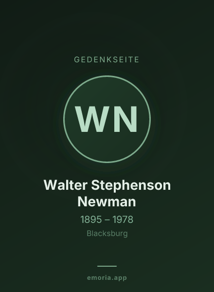 Gedenkportrait von Walter Stephenson Newman