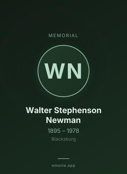 Memorial portrait of Walter Stephenson Newman