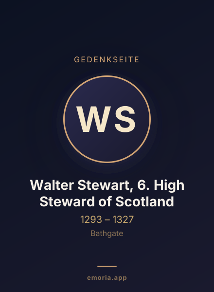 Gedenkportrait von Walter Stewart, 6. High Steward of Scotland