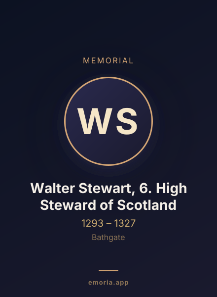 Memorial portrait of Walter Stewart, 6. High Steward of Scotland