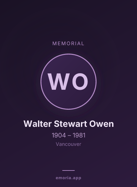 Memorial portrait of Walter Stewart Owen