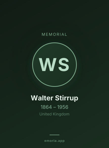 Memorial portrait of Walter Stirrup