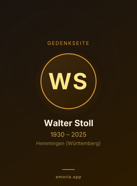Gedenkportrait von Walter Stoll