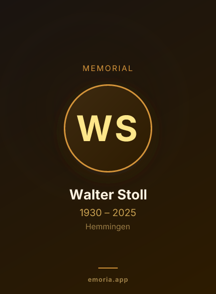 Memorial portrait of Walter Stoll