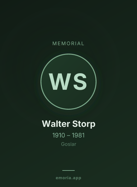 Memorial portrait of Walter Storp