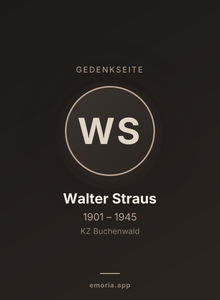 Gedenkportrait von Walter Straus