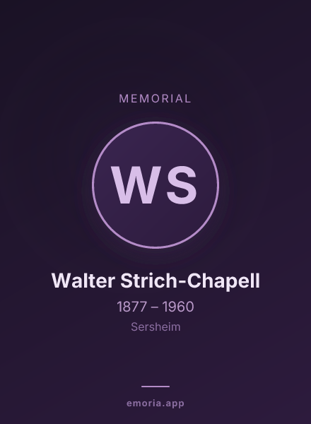 Memorial portrait of Walter Strich-Chapell