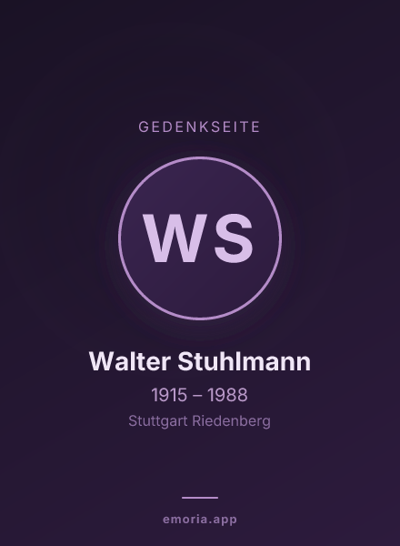 Gedenkportrait von Walter Stuhlmann