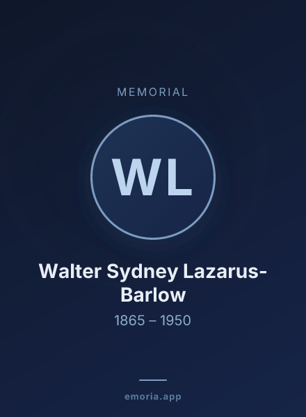 Memorial portrait of Walter Sydney Lazarus-Barlow