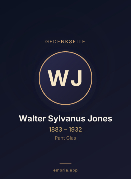 Gedenkportrait von Walter Sylvanus Jones
