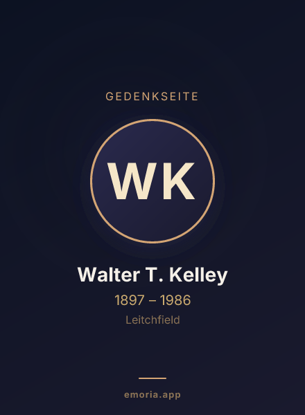 Gedenkportrait von Walter T. Kelley