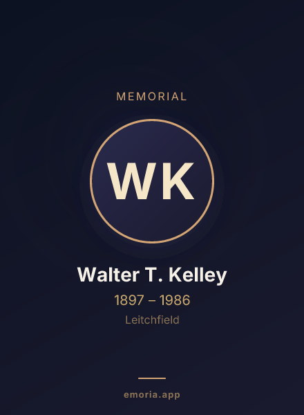 Memorial portrait of Walter T. Kelley