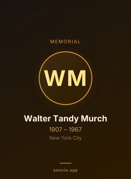 Memorial portrait of Walter Tandy Murch
