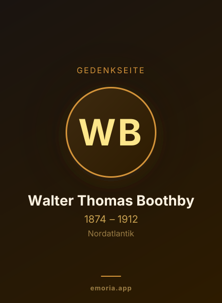 Gedenkportrait von Walter Thomas Boothby