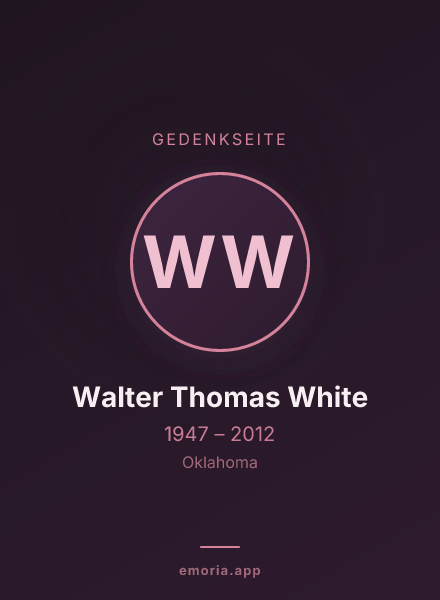 Gedenkportrait von Walter Thomas White