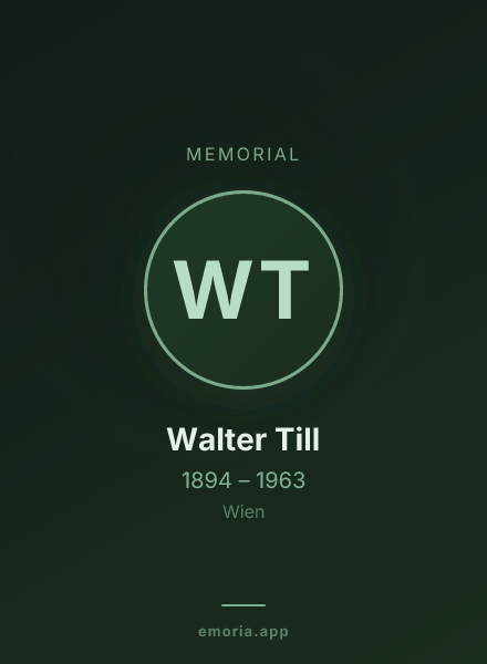 Memorial portrait of Walter Till