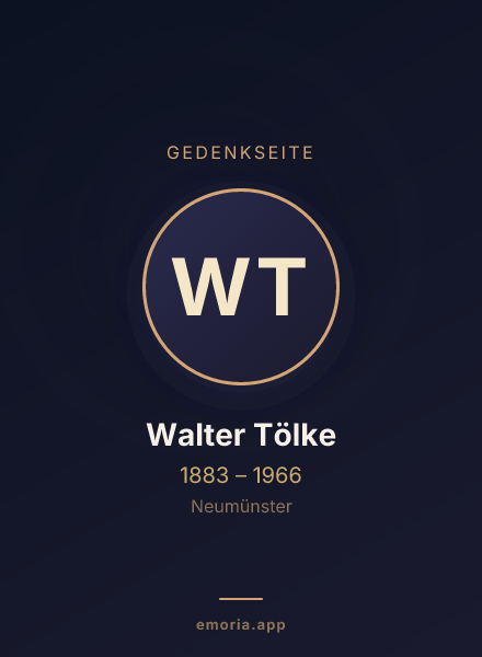 Gedenkportrait von Walter Tölke