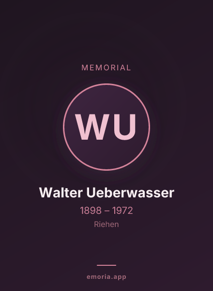 Memorial portrait of Walter Ueberwasser