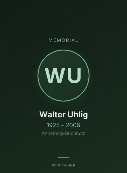 Memorial portrait of Walter Uhlig