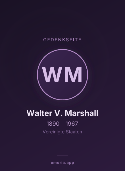 Gedenkportrait von Walter V. Marshall