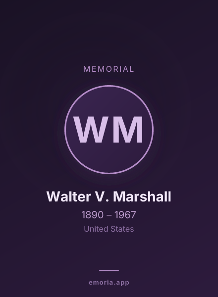 Memorial portrait of Walter V. Marshall