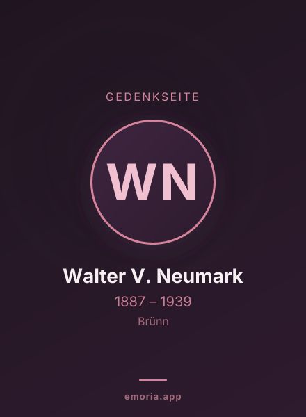 Gedenkportrait von Walter V. Neumark
