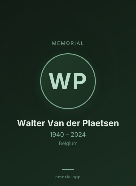 Memorial portrait of Walter Van der Plaetsen