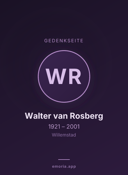 Gedenkportrait von Walter van Rosberg