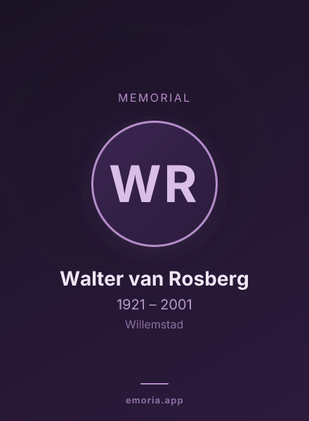 Memorial portrait of Walter van Rosberg