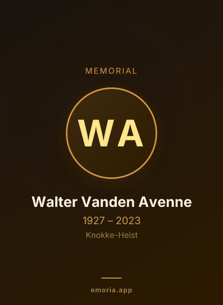 Memorial portrait of Walter Vanden Avenne