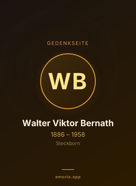 Gedenkportrait von Walter Viktor Bernath