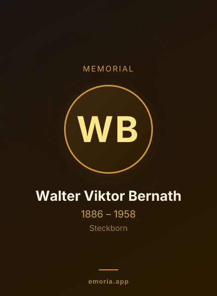Memorial portrait of Walter Viktor Bernath