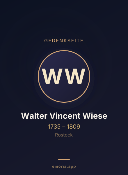 Gedenkportrait von Walter Vincent Wiese