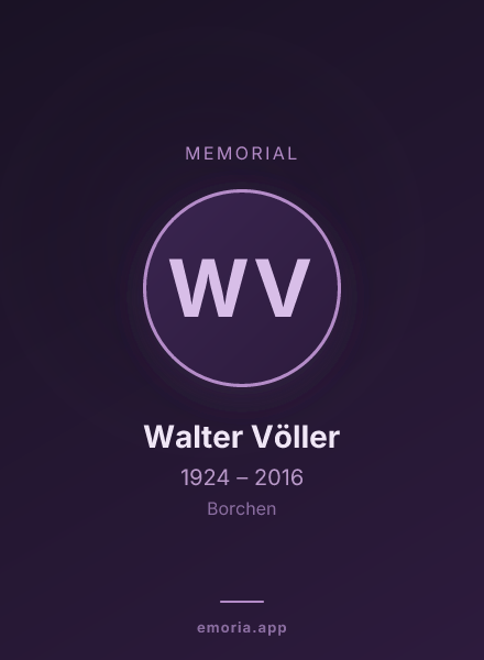 Memorial portrait of Walter Völler
