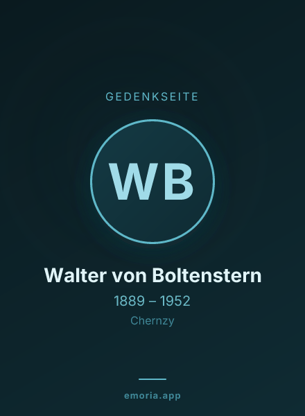 Gedenkportrait von Walter von Boltenstern