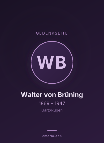 Gedenkportrait von Walter von Brüning