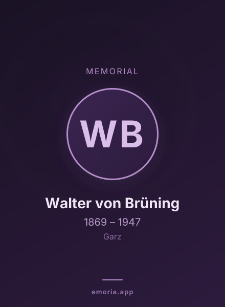 Memorial portrait of Walter von Brüning
