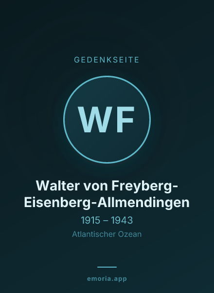 Gedenkportrait von Walter von Freyberg-Eisenberg-Allmendingen