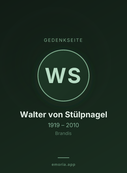 Gedenkportrait von Walter von Stülpnagel