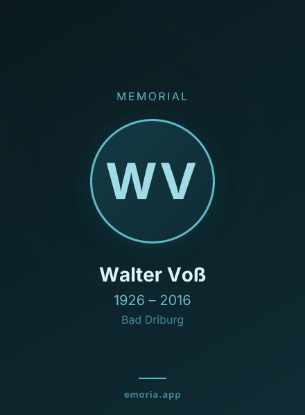 Memorial portrait of Walter Voß