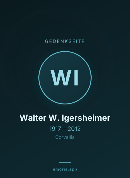 Gedenkportrait von Walter W. Igersheimer