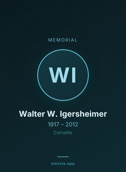 Memorial portrait of Walter W. Igersheimer