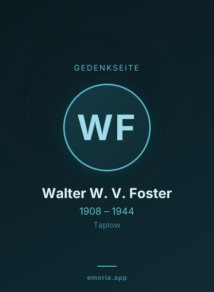 Gedenkportrait von Walter W. V. Foster